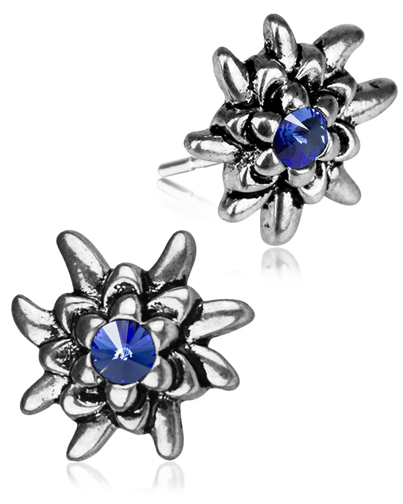 LUISIA® Edelweiß Ohrstecker "Emilia" mit Premium Kristallen | Safir / Royalblau