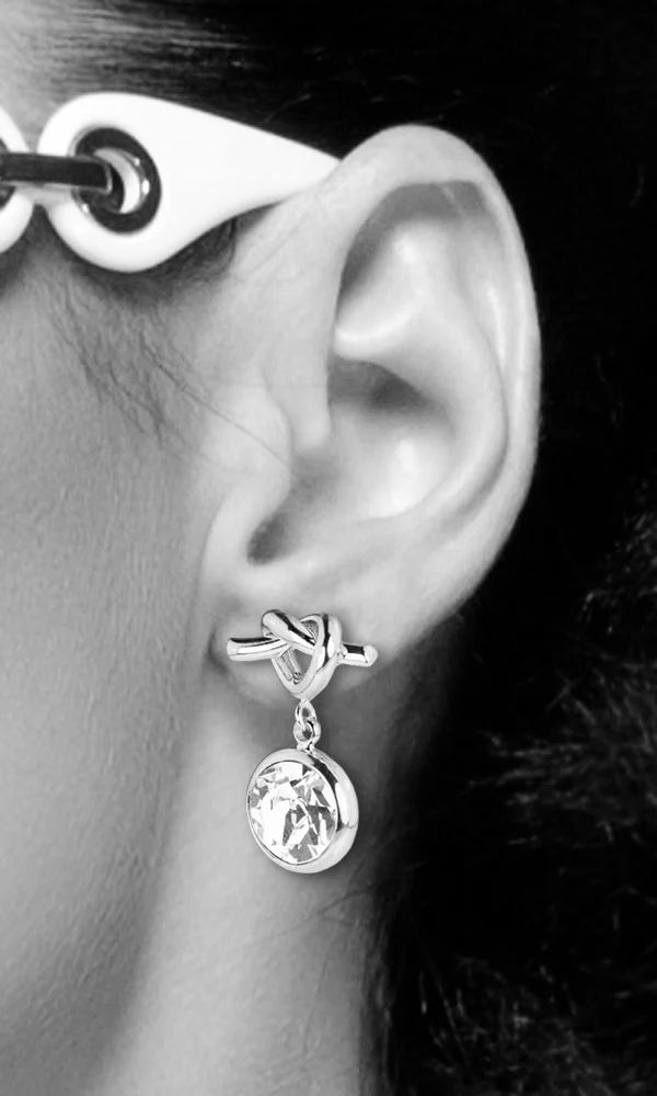 LUISIA® Ohrringe mit Knoten und Premium Kristall - Silber / Crystal