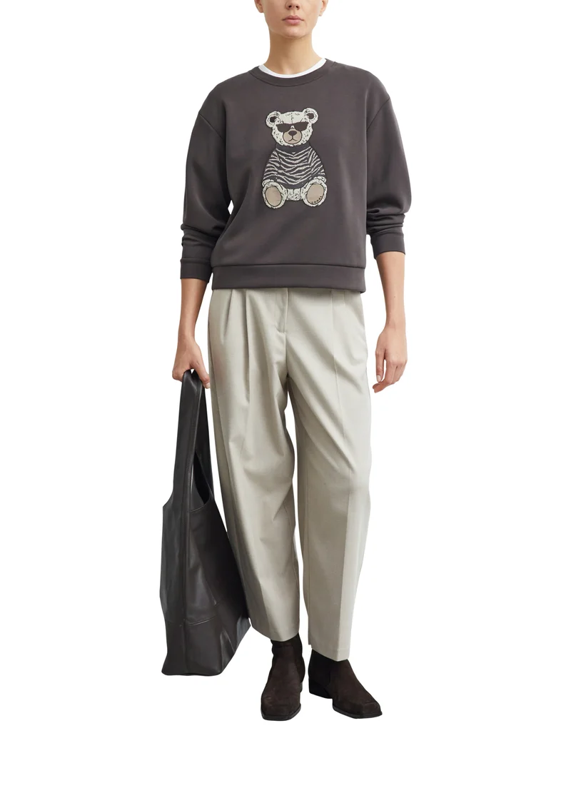 Sweatshirt mit Teddybär-Applikation