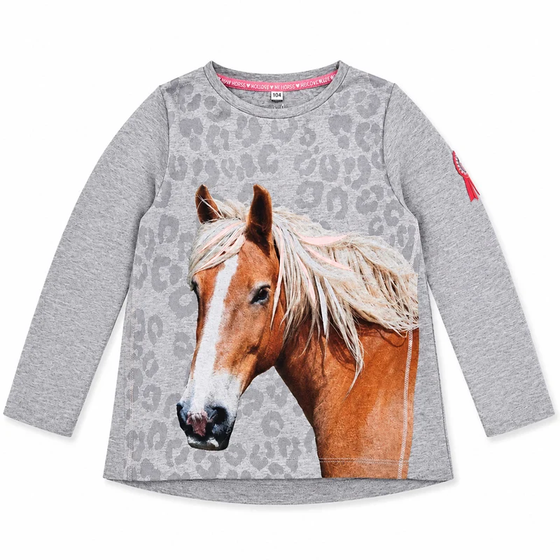 BONDI Langarmshirt "Pferdekopf" 36185 | Grau