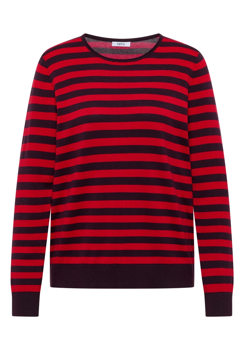 Pullover mit Rundhals und Streifen