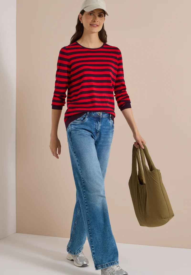 Pullover mit Rundhals und Streifen
