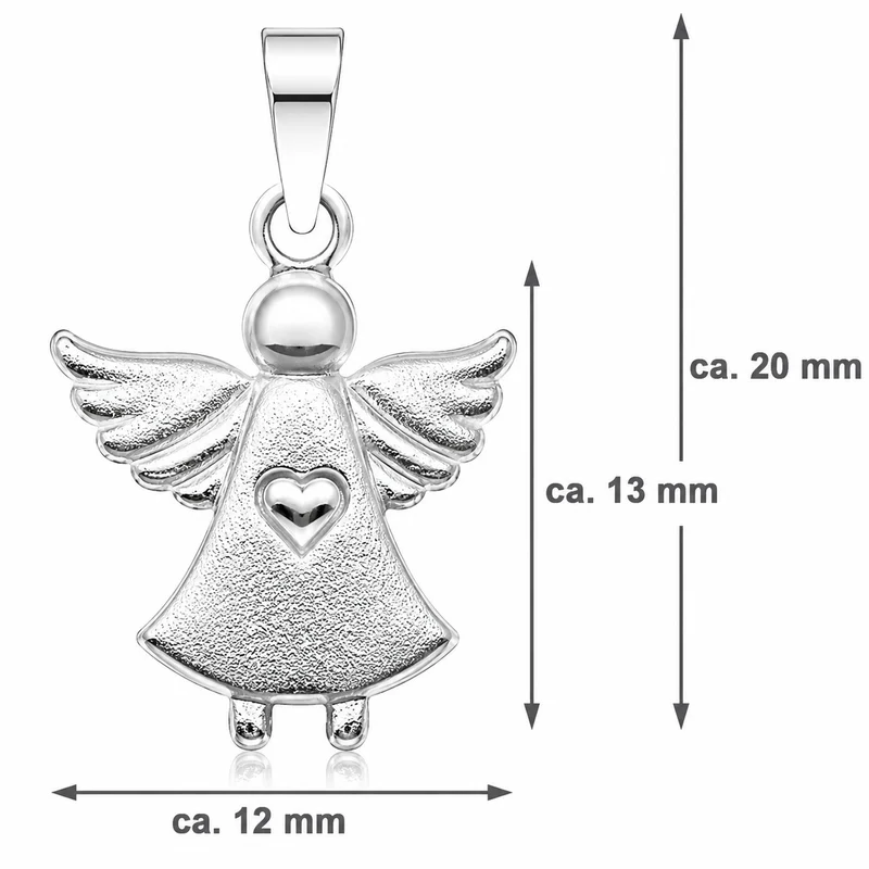 LUISIA® Kettenanhänger Engel Schutzengel mit Herz | 925 Sterling Silber