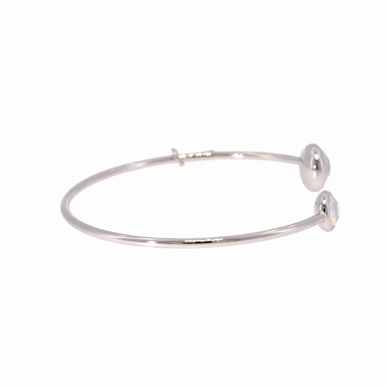 LUISIA® Einreihiger Armreif "Fjella" mit zwei Premium Kristallen - Silber / Light Grey Delite