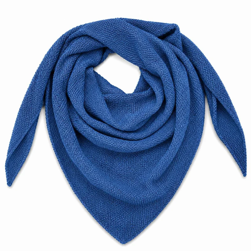XL Strick Dreieckstuch - Schal 200 x 80 cm | Jeansblau
