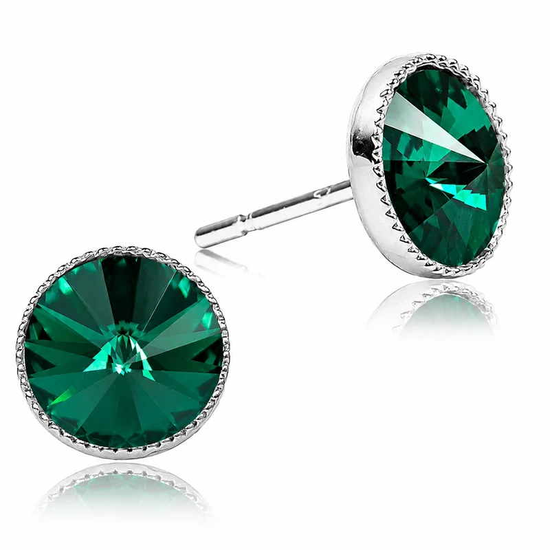 LUISIA® Solitär Ohrstecker "Joy" mit Kristallen von Swarovski® | Emerald