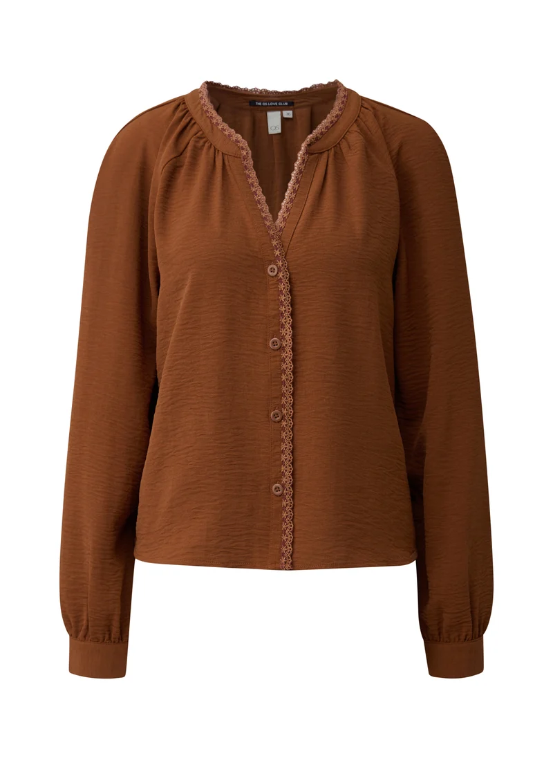 Tunikabluse mit Spitze am Ausschnitt
