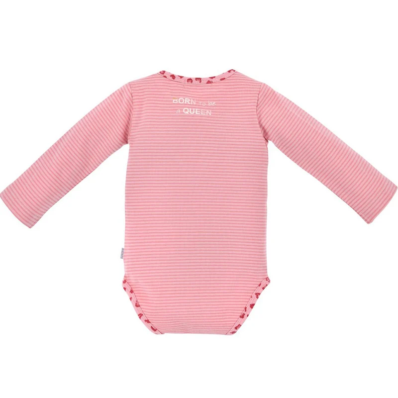 BONDI Baby Langarmbody "Mom's Princess" geringelt 86514 | Rosa