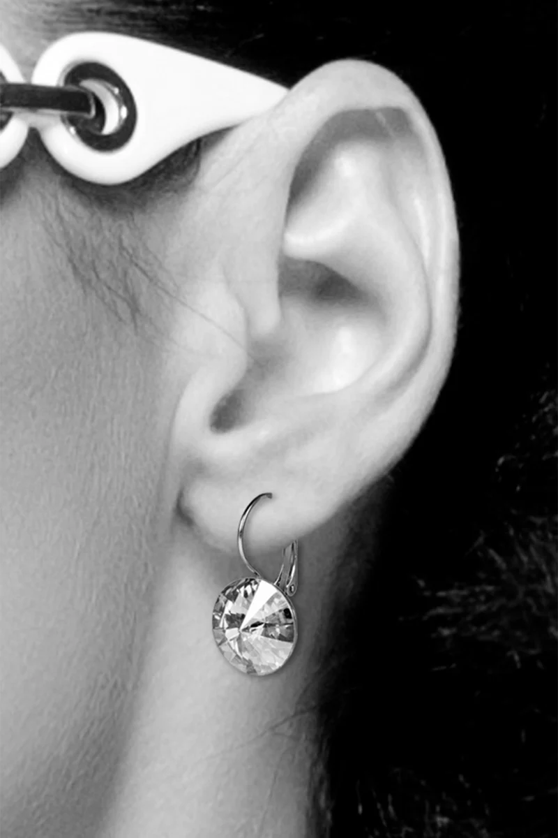 LUISIA® Ohrringe Rivoli mit Kristallen von Swarovski® 14 mm | Denim Blue