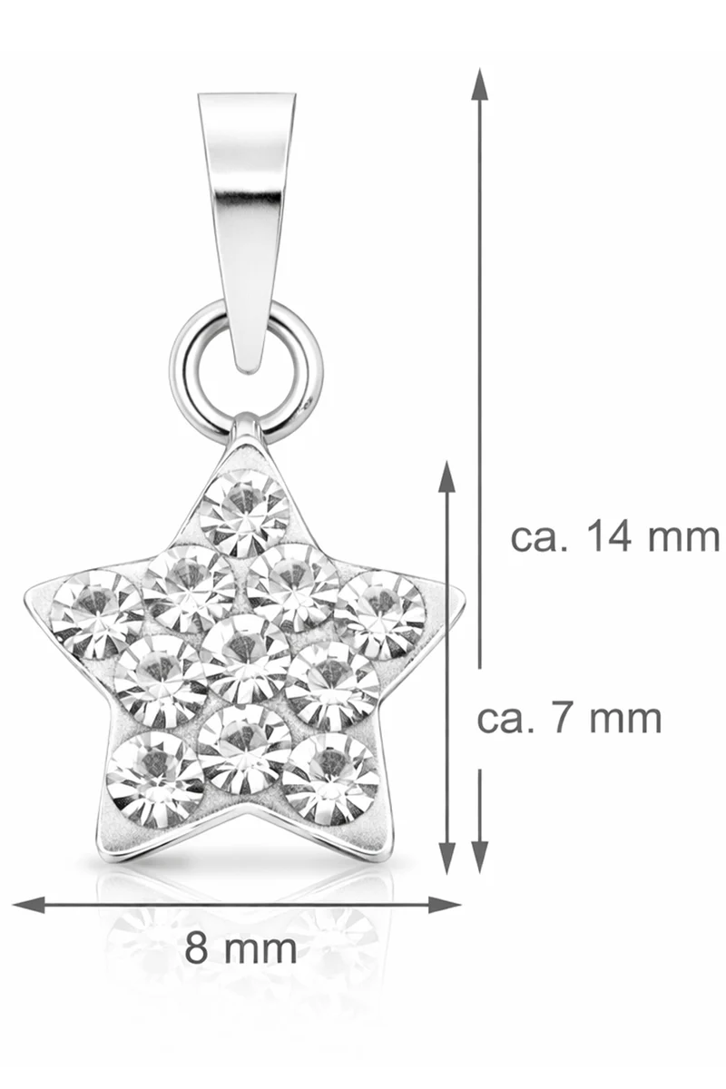LUISIA Kettenanhänger Stern mit Premium Kristallen | Dunkelblau - 925 Sterling Silber
