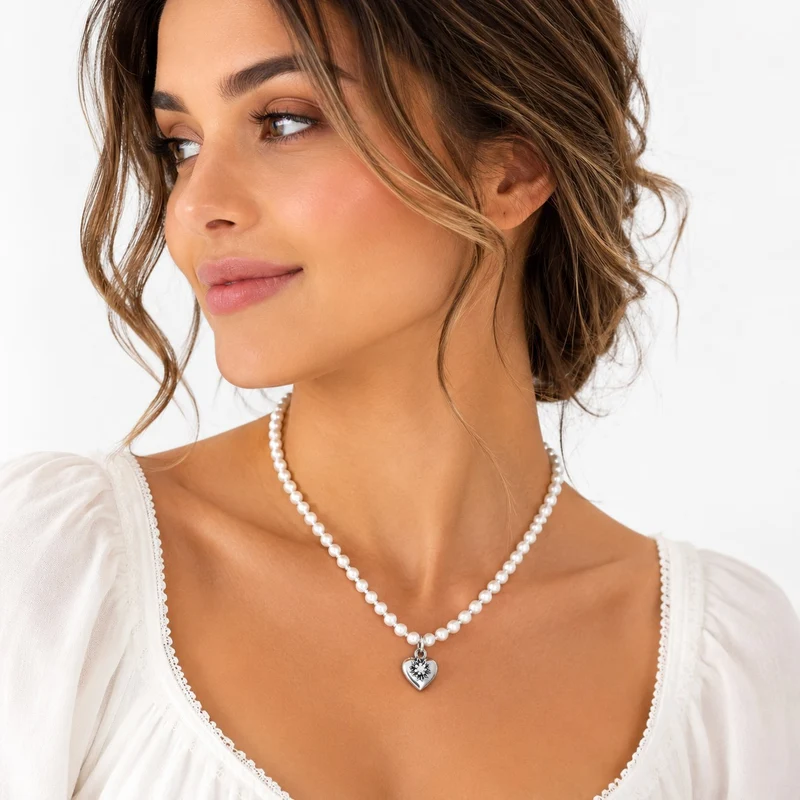 LUISIA® Perlenkette "Luna" mit Kristallen von Swarovski® | Weiß