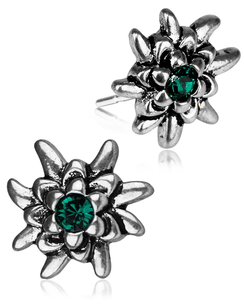 LUISIA® Edelweiß Ohrstecker "Emilia" mit Premium Kristallen | Emerald / Smaragdgrün