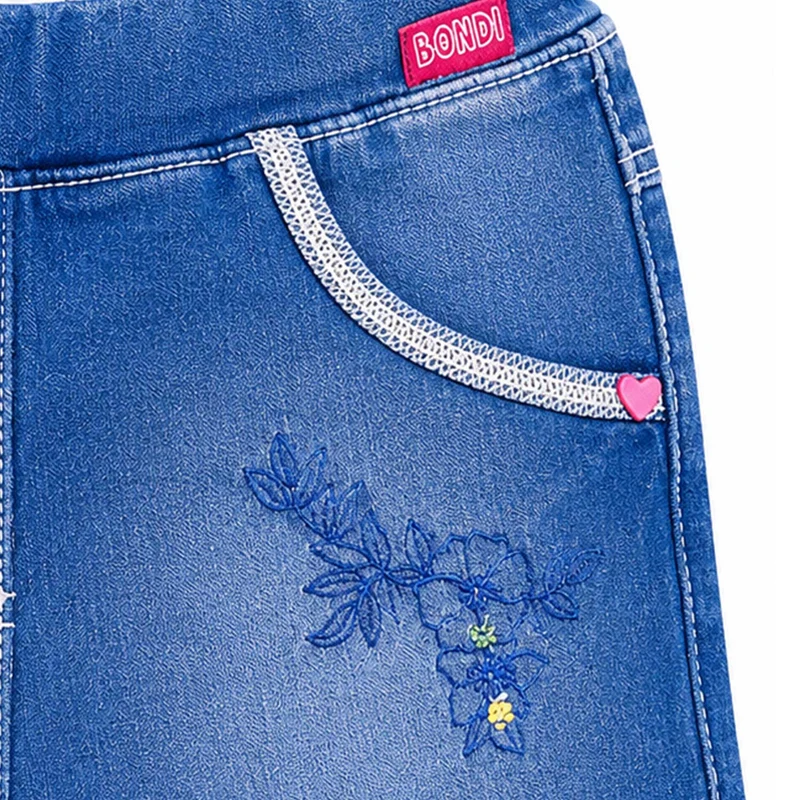 BONDI Baby Kinder Jeansshorts "Butterfly"- Blau 86584 | Kurze Jeans