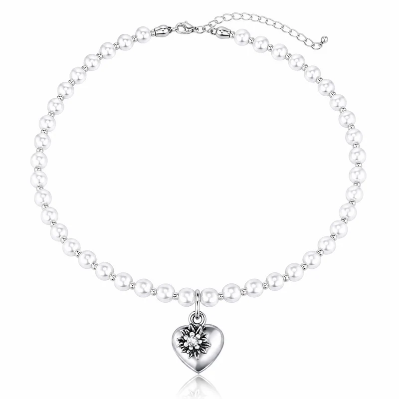 LUISIA® Kinder Perlenkette "Luna" mit Kristallen von Swarovski® | Weiß