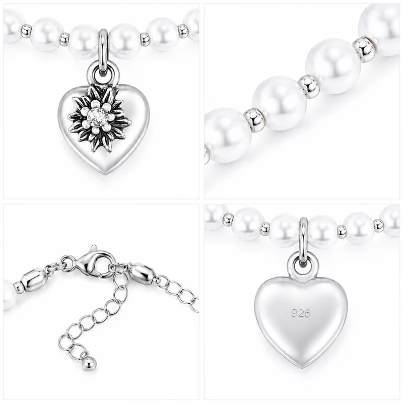 LUISIA® Kinder Perlenkette "Luna" mit Kristallen von Swarovski® | Weiß