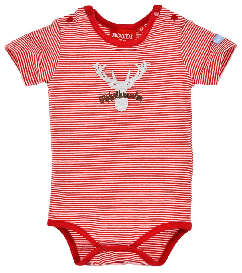 BONDI Baby Body Unterziehbody "Hirsch" 91379 | Rot / Weiß