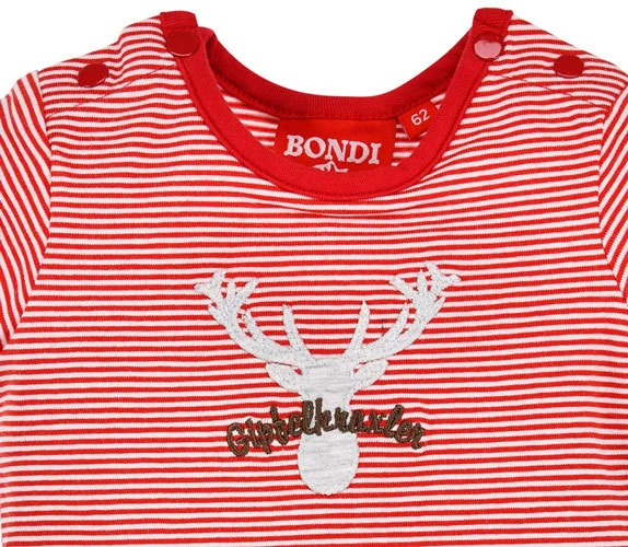 BONDI Baby Body Unterziehbody "Hirsch" 91379 | Rot / Weiß