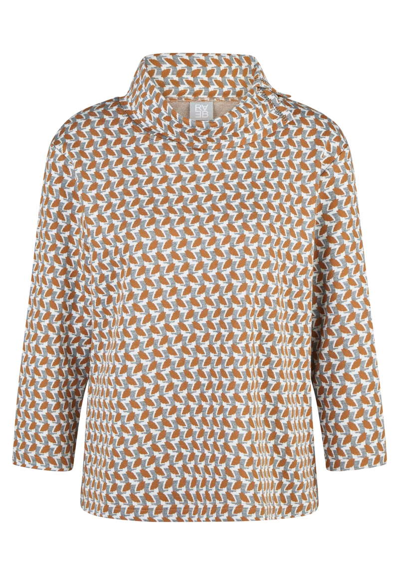 SUNSET VALLEY 3/4-Shirt mit Jacquard-Muster