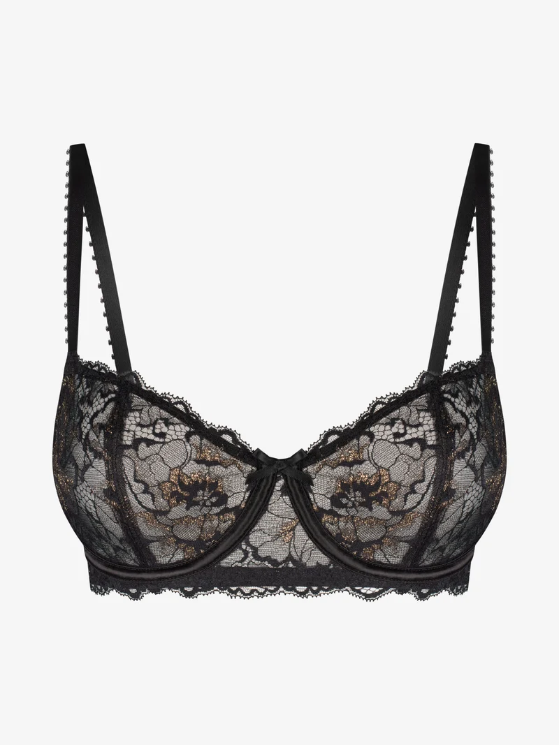 Stella Balconette - Black w. Gold