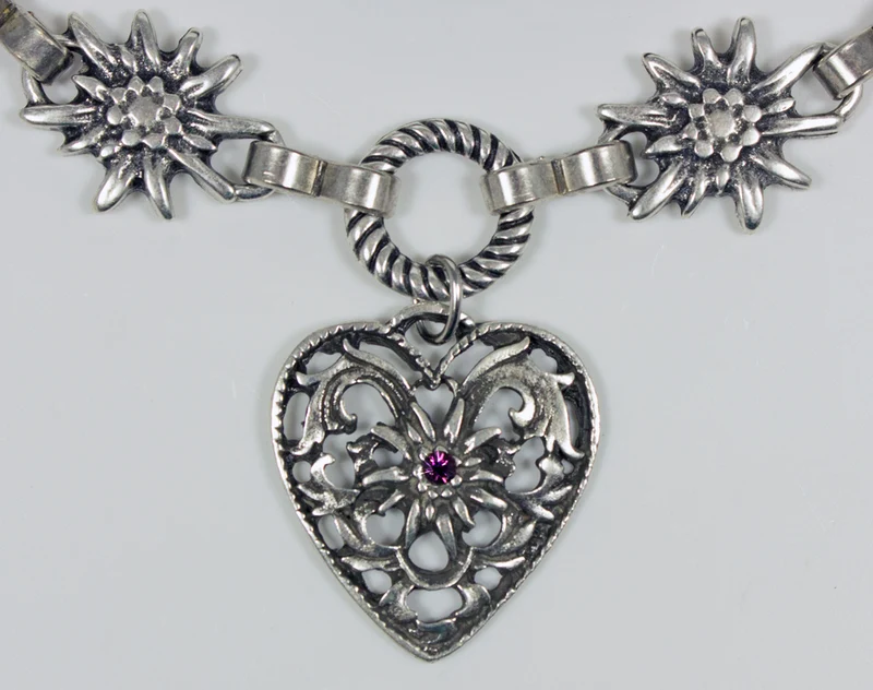 Charivari Kette mit Herz - Pflaume