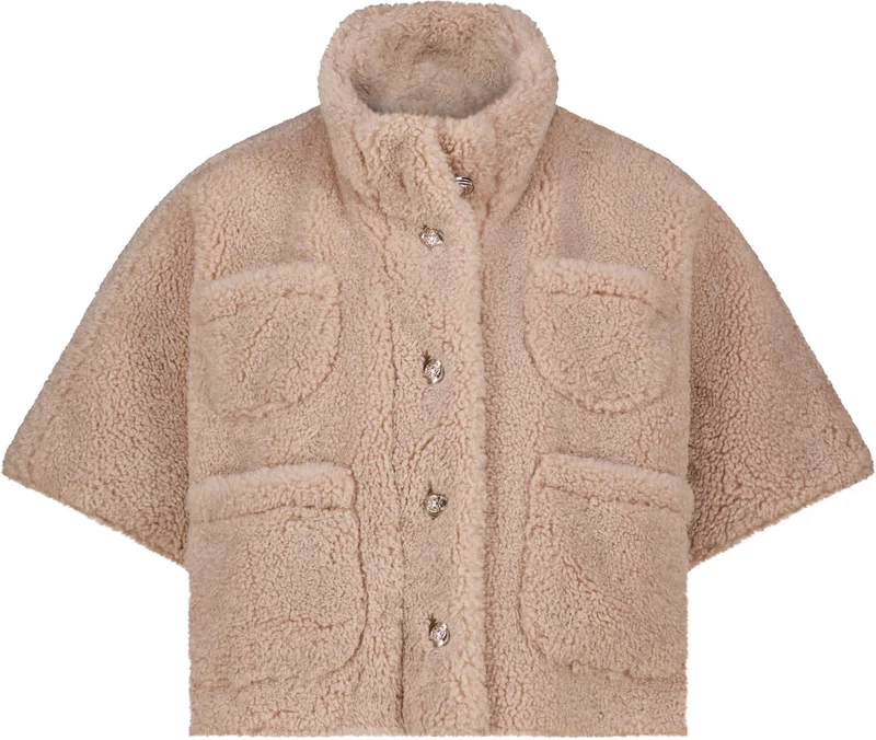 Teddy Cape mit Schmuckknöpfen