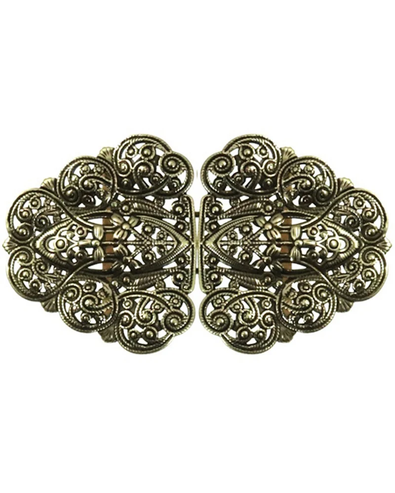 Dirndlschürzenschließe "Rina" mit Ornamentmuster 51487 - Stegbreite 4 cm | Altgold