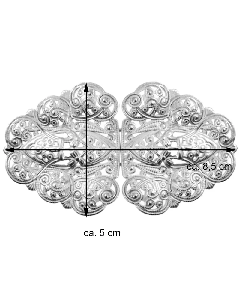 Dirndlschürzenschließe "Rina" mit Ornamentmuster 51487 - Stegbreite 4 cm | Altgold