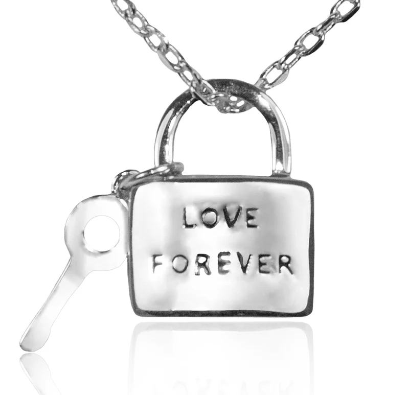 LUISIA Filigrane Damen Halskette mit Liebesschloss - 925 Silber Schmuck