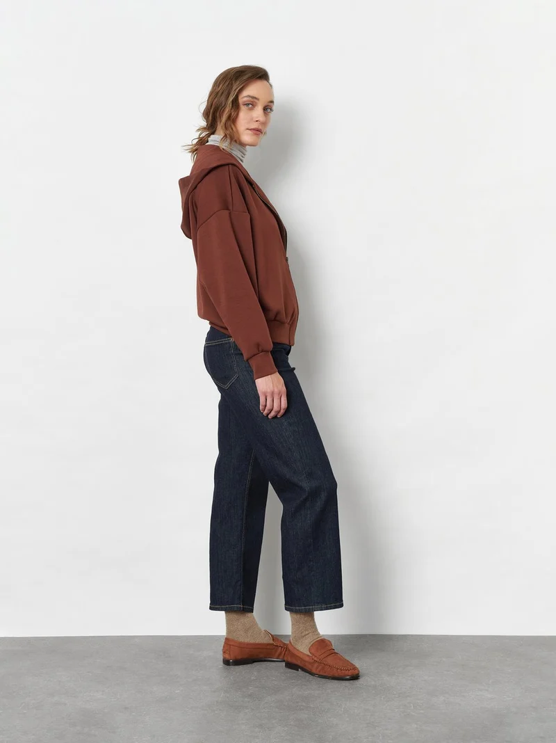 LIV WIDE 7/8 Wide-Leg Jeans - Blue Rinsed