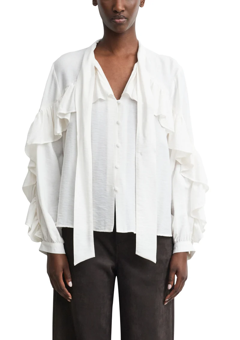 Schluppen-Bluse mit Volants