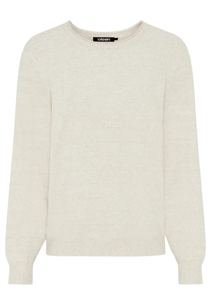 Pullover mit Strukturstrick und leichten Puffärmeln
