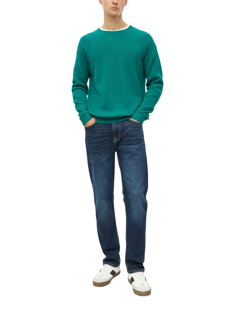 Gerippter Flammgarn-Pullover