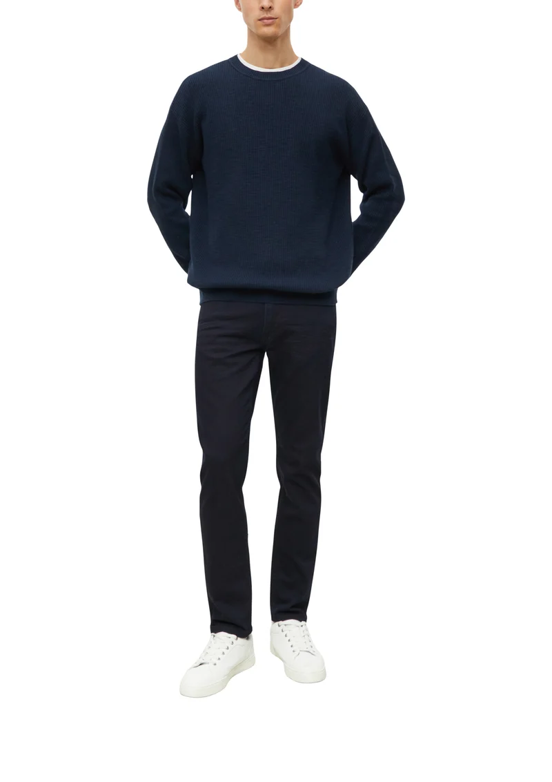 Gerippter Flammgarn-Pullover