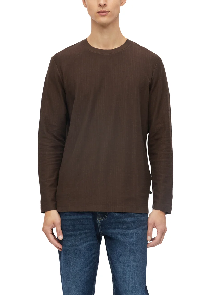 Strukturiertes Longsleeve mit Crew Neck