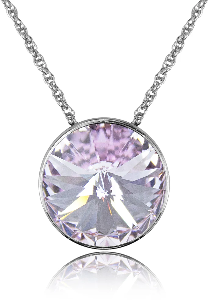 LUISIA® Halskette "Sinja" mit Premium Kristallen - 14 mm - Silber / Violet