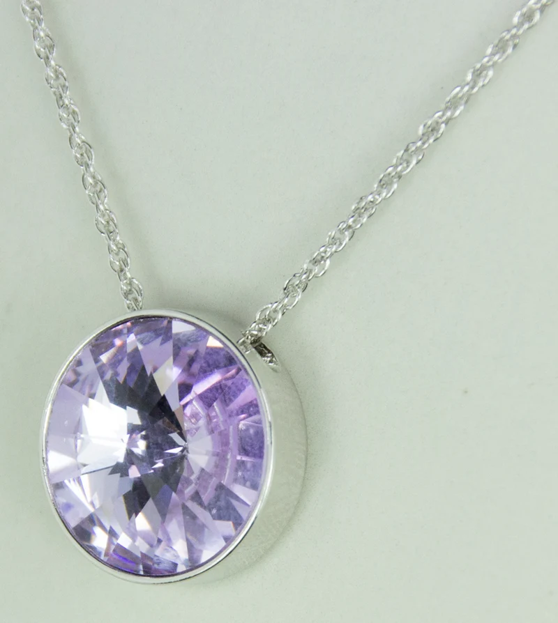 LUISIA® Halskette "Sinja" mit Premium Kristallen - 14 mm - Silber / Violet