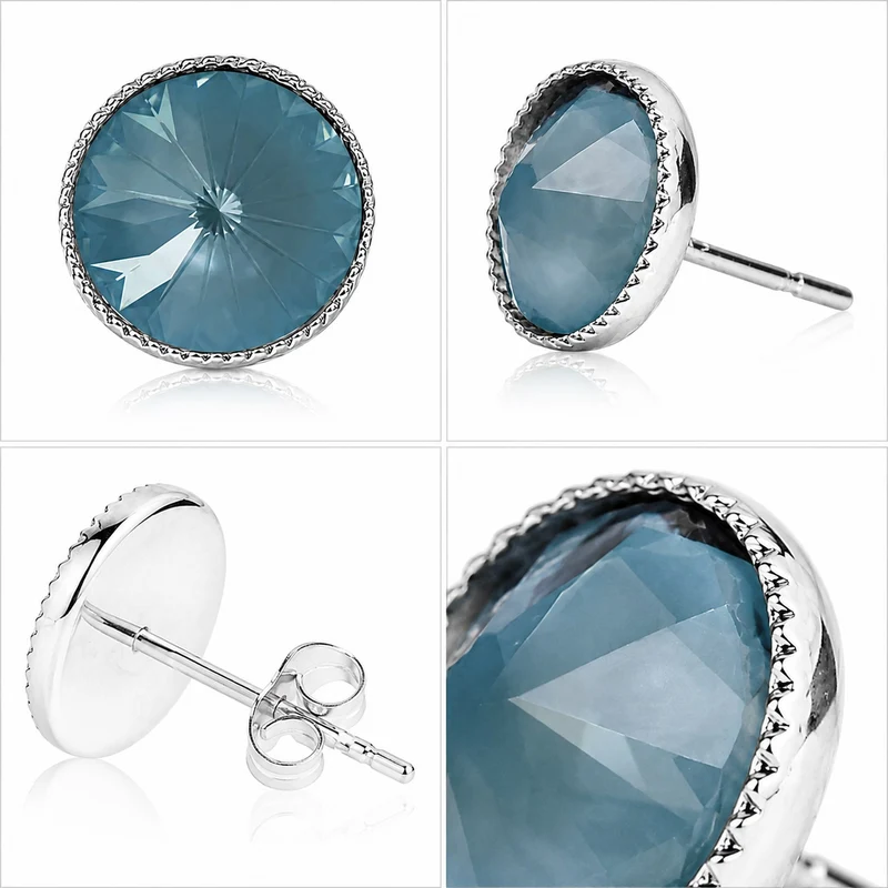 LUISIA® Solitär Ohrstecker "Joy" mit Kristallen von Swarovski® | Matt Denim