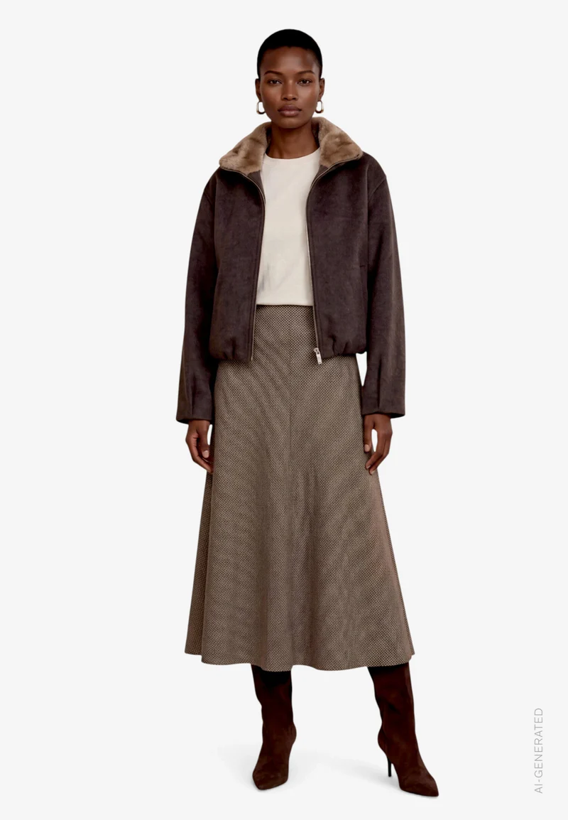 Jacke mit Kunstfellkragen