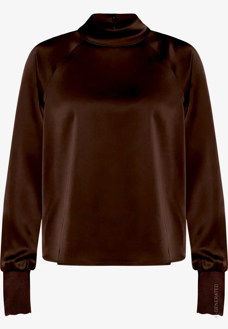 Satinbluse mit Stehkragen