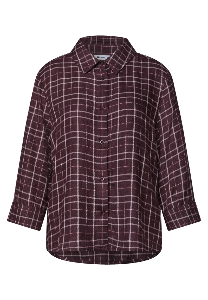 Bluse mit Karomuster und 3/4-Arm