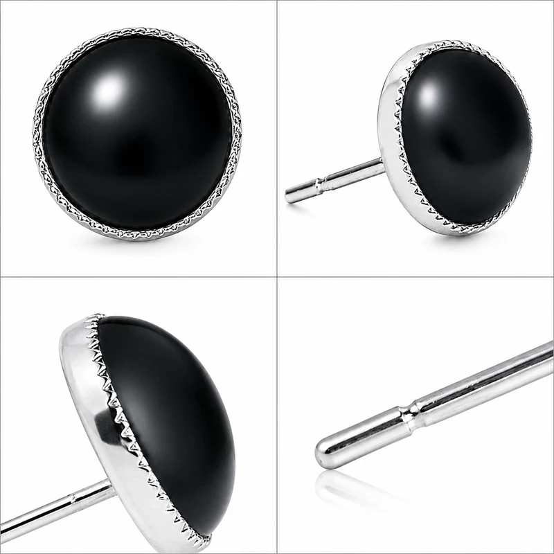 LUISIA® Solitär Ohrstecker "Joy" mit Kristallen von Swarovski® | Perle Hematite