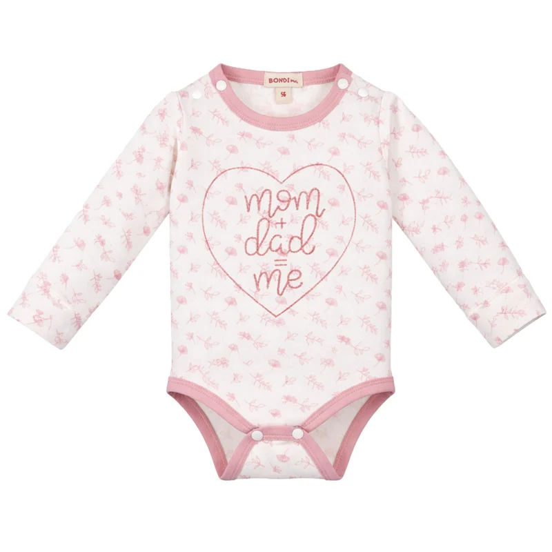 BONDI Baby Langarm Body "Mom+Dad" 93733 | Offwhite