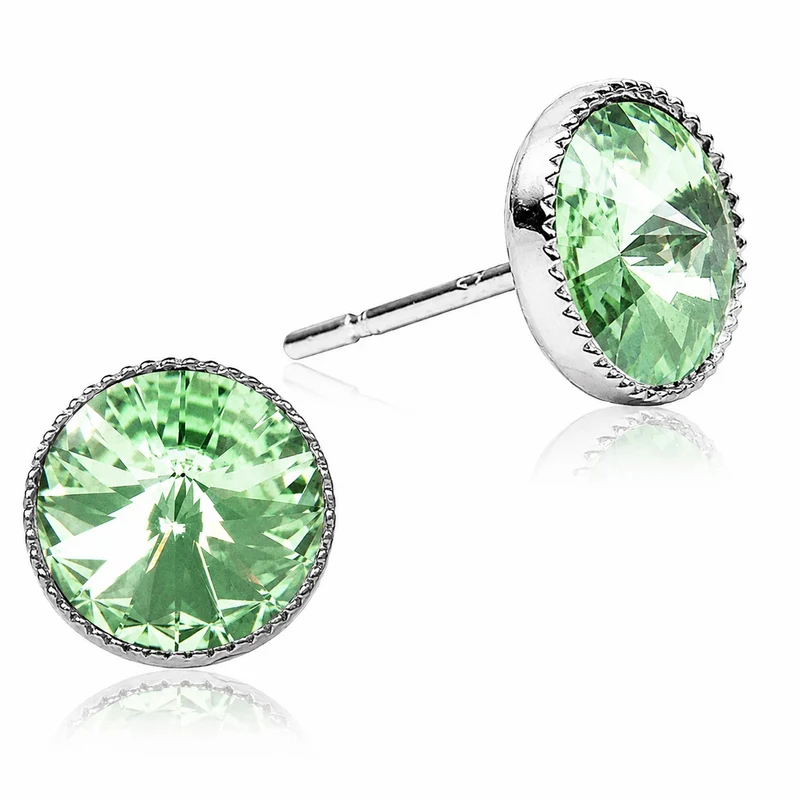 LUISIA® Solitär Ohrstecker "Joy" mit Kristallen von Swarovski® | Chrysolite