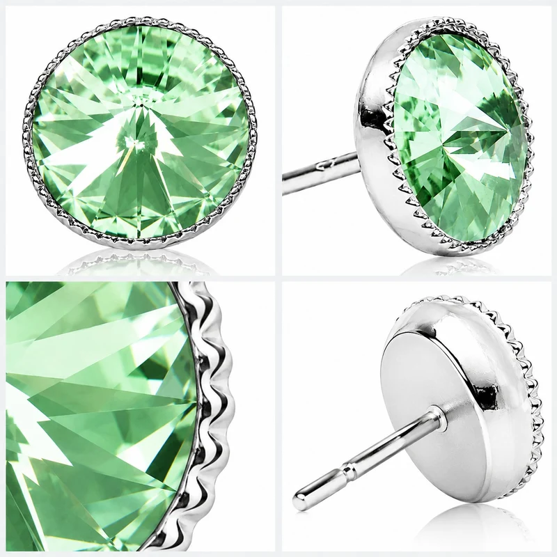 LUISIA® Solitär Ohrstecker "Joy" mit Kristallen von Swarovski® | Chrysolite