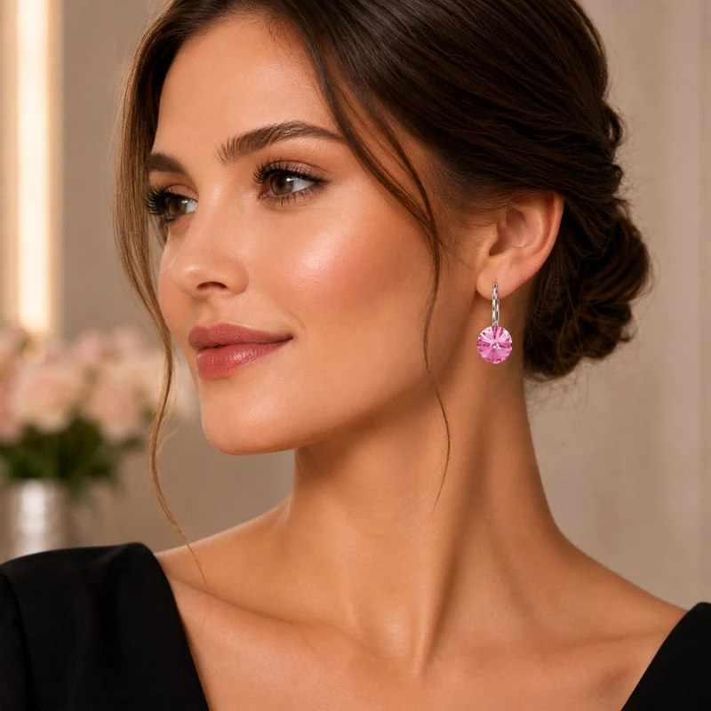 LUISIA® Ohrringe Rivoli mit Kristallen von Swarovski® - 12 mm | Rosa