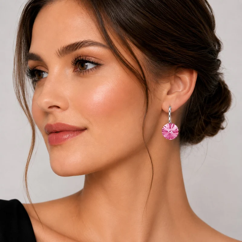 LUISIA® Ohrringe Rivoli mit Kristallen von Swarovski® - 12 mm | Rosa