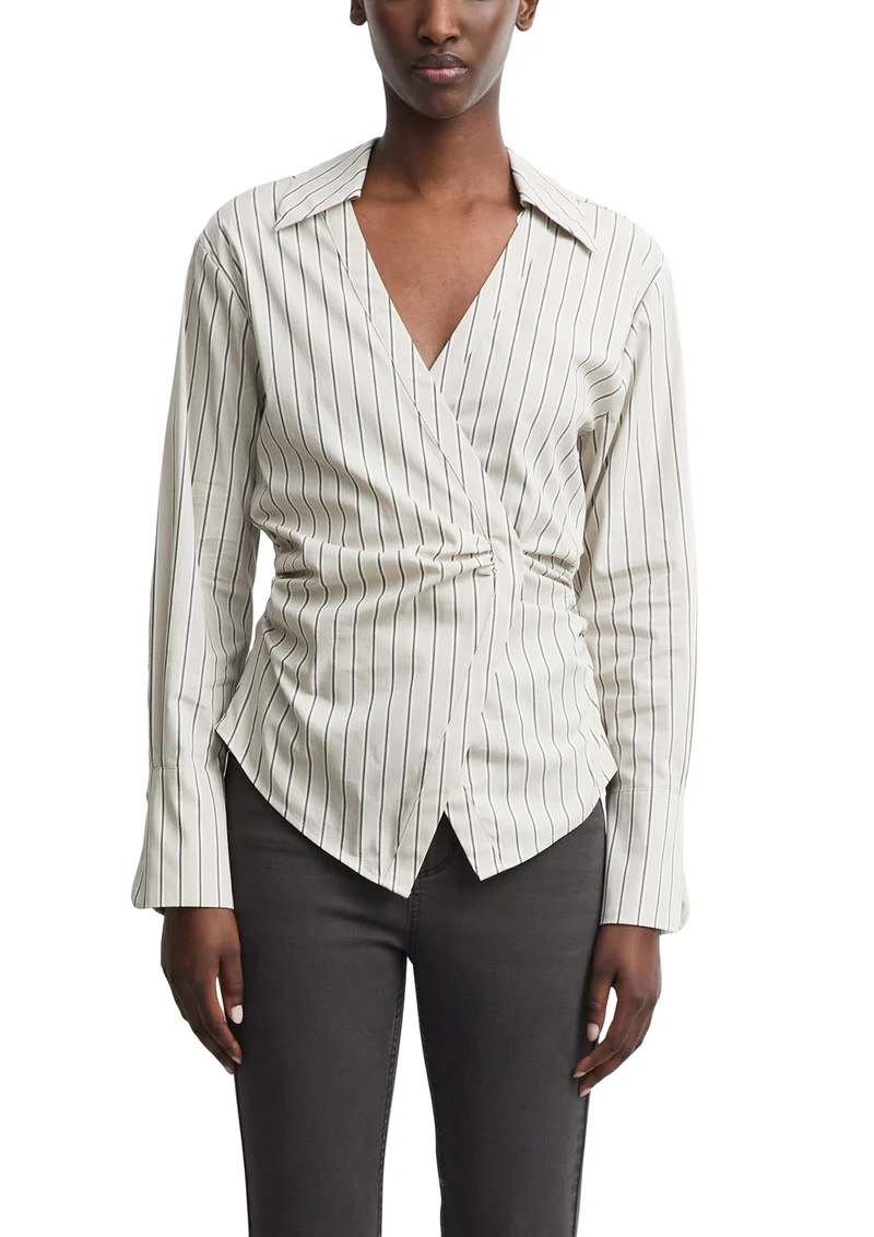 Wickelbluse aus Baumwollpopeline