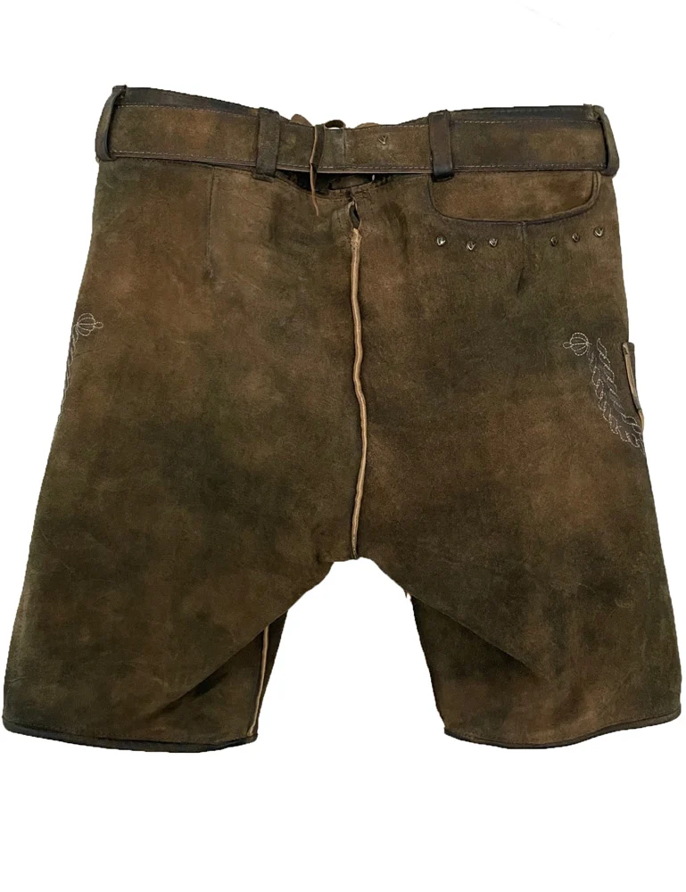 MADDOX Kurze Herren Lederhose "Klostersee" mit Gürtel | Antik Ziller