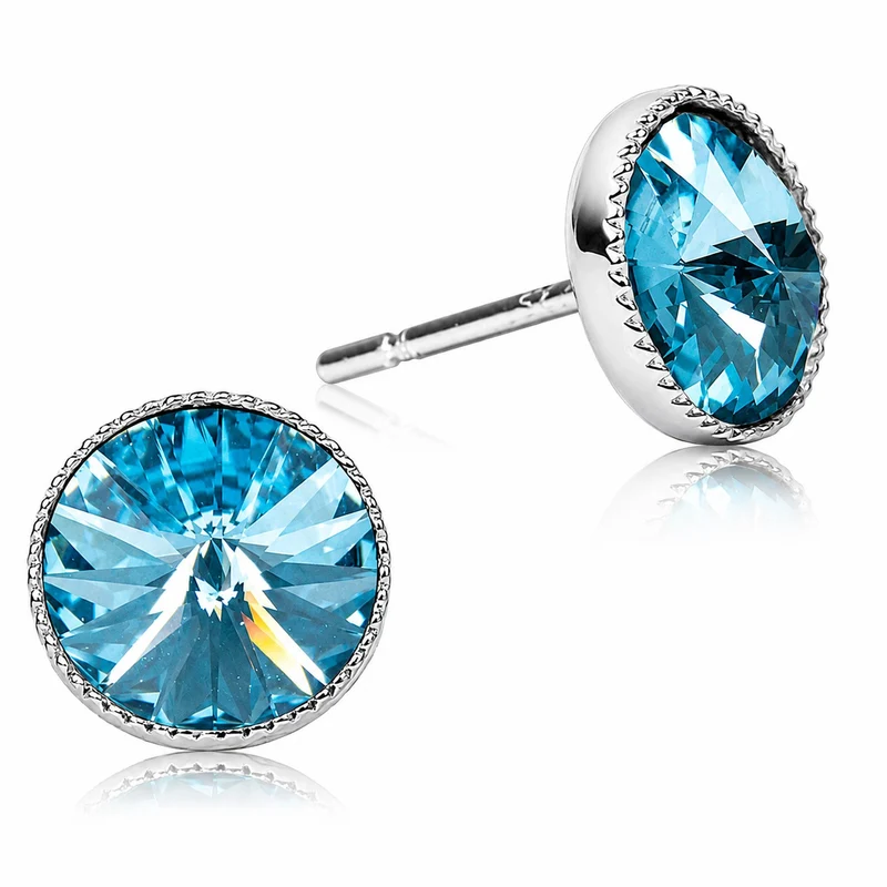 LUISIA® Solitär Ohrstecker "Joy" mit Kristallen von Swarovski® | Aquamarine