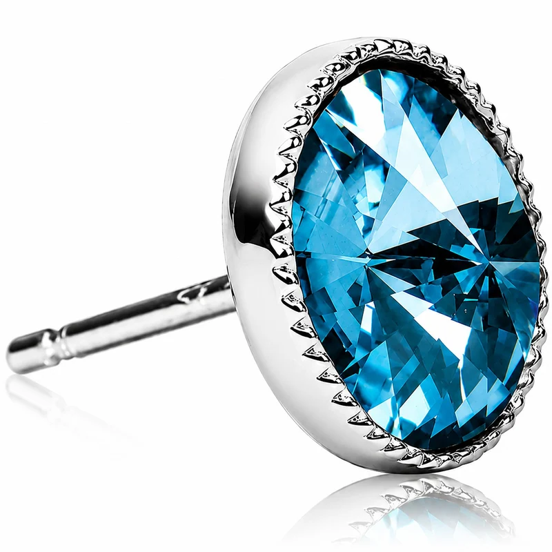 LUISIA® Solitär Ohrstecker "Joy" mit Kristallen von Swarovski® | Aquamarine